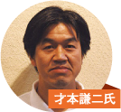 才本謙二氏